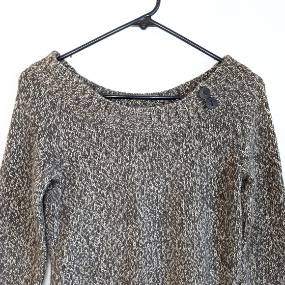 Early 2000s Old Navy Flecked Knit Boat/Off the Shoulder Neck Sweater - Picture 3 of 9